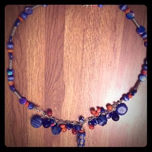 Vintage blue and orange necklace